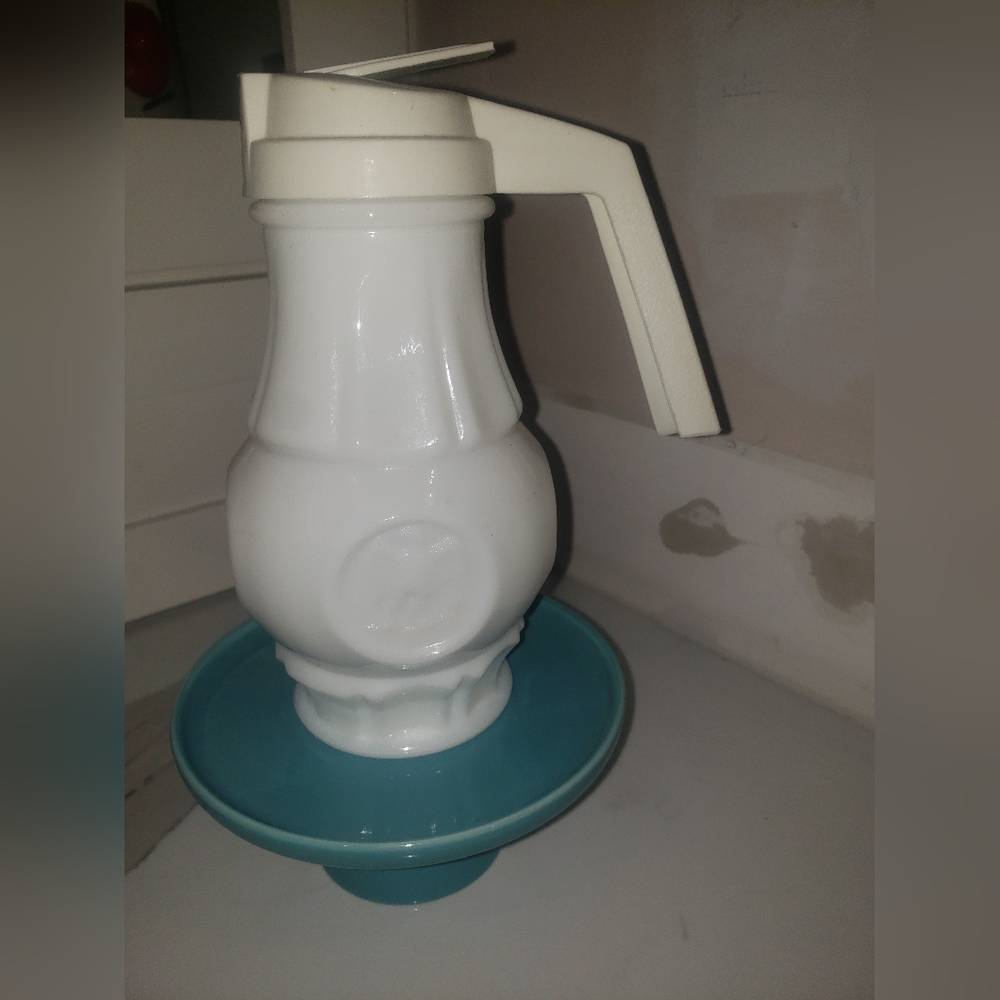 VIntage Wheaton milk glass syrup pitcher